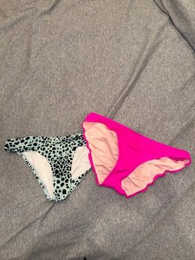 Victoria's Secret Hot Pink & Mint Leopard Bikini Bottoms